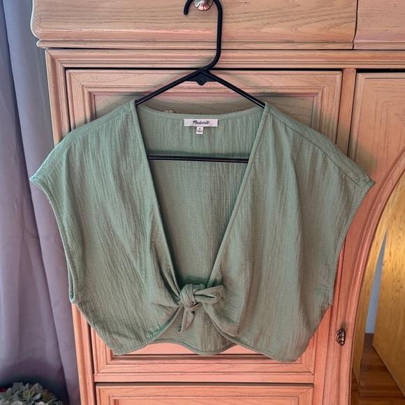 Madewell Tie Front Gauze Top - Picture 4 of 9
